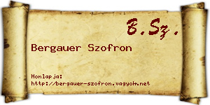 Bergauer Szofron névjegykártya